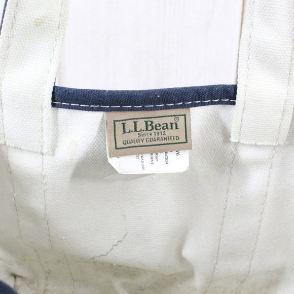 LL BEAN Boat & Tote Canvas Tote Handbag Small - Picture 8 of 9
